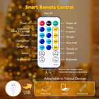 Fairy Lights with Remote, 66 Feet 200 Led Firefly String Lights Plug in for   Christmas Tree Wreath Craft Wedding Party Indoor Outdoor Decoration, Warm White