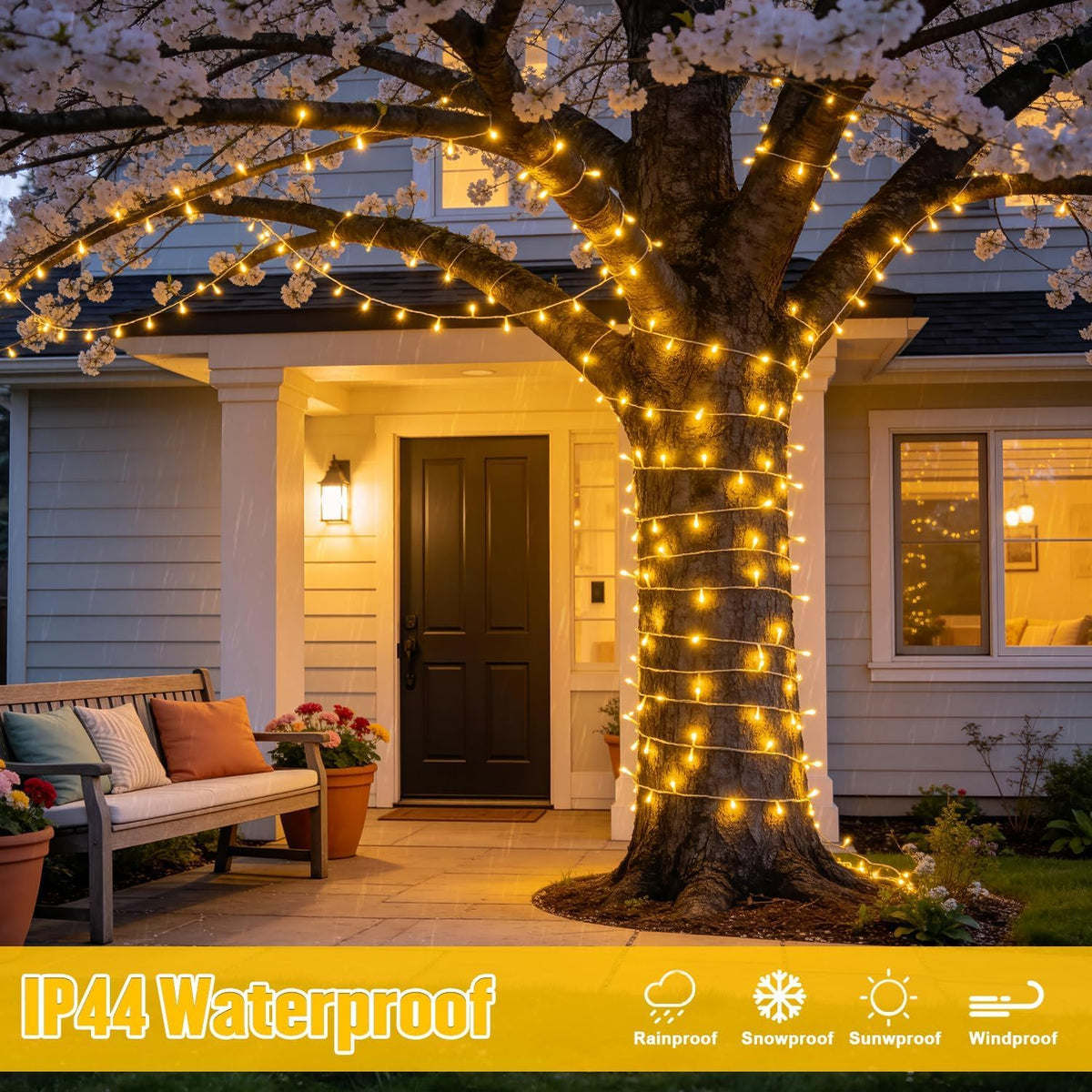 Outdoor Christmas Lights, 315ft 1200 LED Christmas Tree Lights