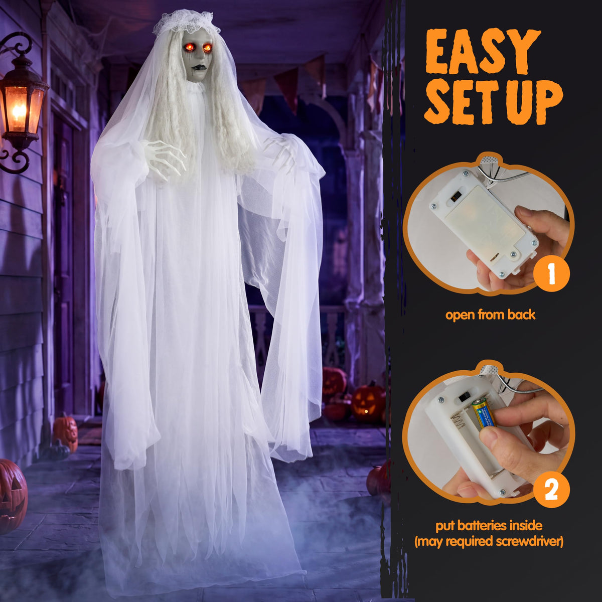 Life Size Halloween Animatronic Grim Reaper with Sound