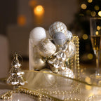 100ct Christmas Tree Decorations Ball Ornaments Set Medium Navy Blue and Silver Shatterproof Christmas Decorations Set, Winter Wonderland Hanging Ornaments for Xmas Holiday Decor