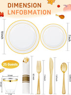 350Piece Gold Dinnerware Set for 50 Guests  Silverware for Wedding/Birthday