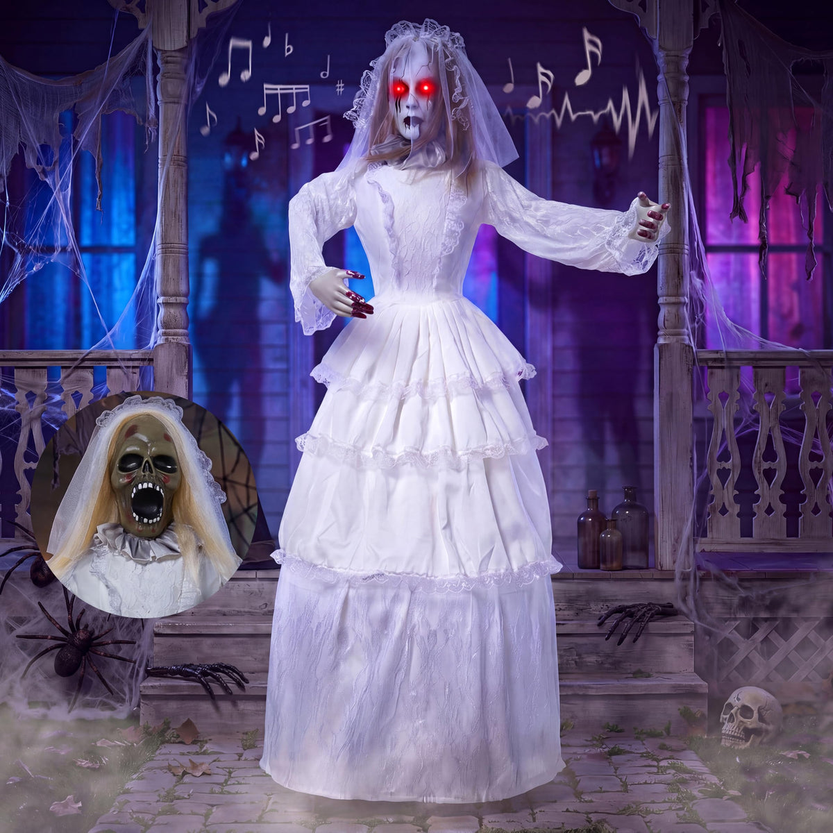 Life Size Halloween Animatronic Grim Reaper with Sound