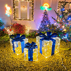 Christmas Decorations Indoor: Set of 3 Christmas Lighted Gift Boxes