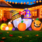 10FT Halloween Inflatable Pumpkin Ghost Combo with LED