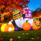 10FT Halloween Inflatable Pumpkin Ghost Combo with LED