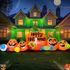 10FT Halloween Inflatable Pumpkin Ghost Combo with LED