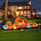 10FT Halloween Inflatable Pumpkin Ghost Combo with LED