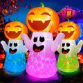 5FT Halloween Inflatable Pumpkin Ghost with Flashing Light
