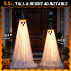 2 Pack 5.5FT Halloween Hanging Ghosts, Remote & Time