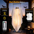 2 Pack 5FT Hanging Halloween Ghosts with Remote & 8 Mode