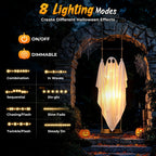 2 Pack 5FT Hanging Halloween Ghosts with Remote & 8 Mode