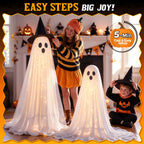 2 Pack 5.5FT Halloween Hanging Ghosts, Remote & Time