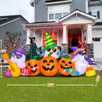 10FT Halloween Inflatable Pumpkin Ghost Combo with LED