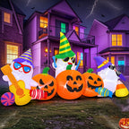 10FT Halloween Inflatable Pumpkin Ghost Combo with LED
