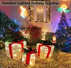 Christmas Decorations Indoor: Set of 3 Christmas Lighted Gift Boxes