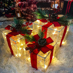 Christmas Decorations Indoor: Set of 3 Christmas Lighted Gift Boxes