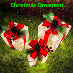 Christmas Decorations Indoor: Set of 3 Christmas Lighted Gift Boxes